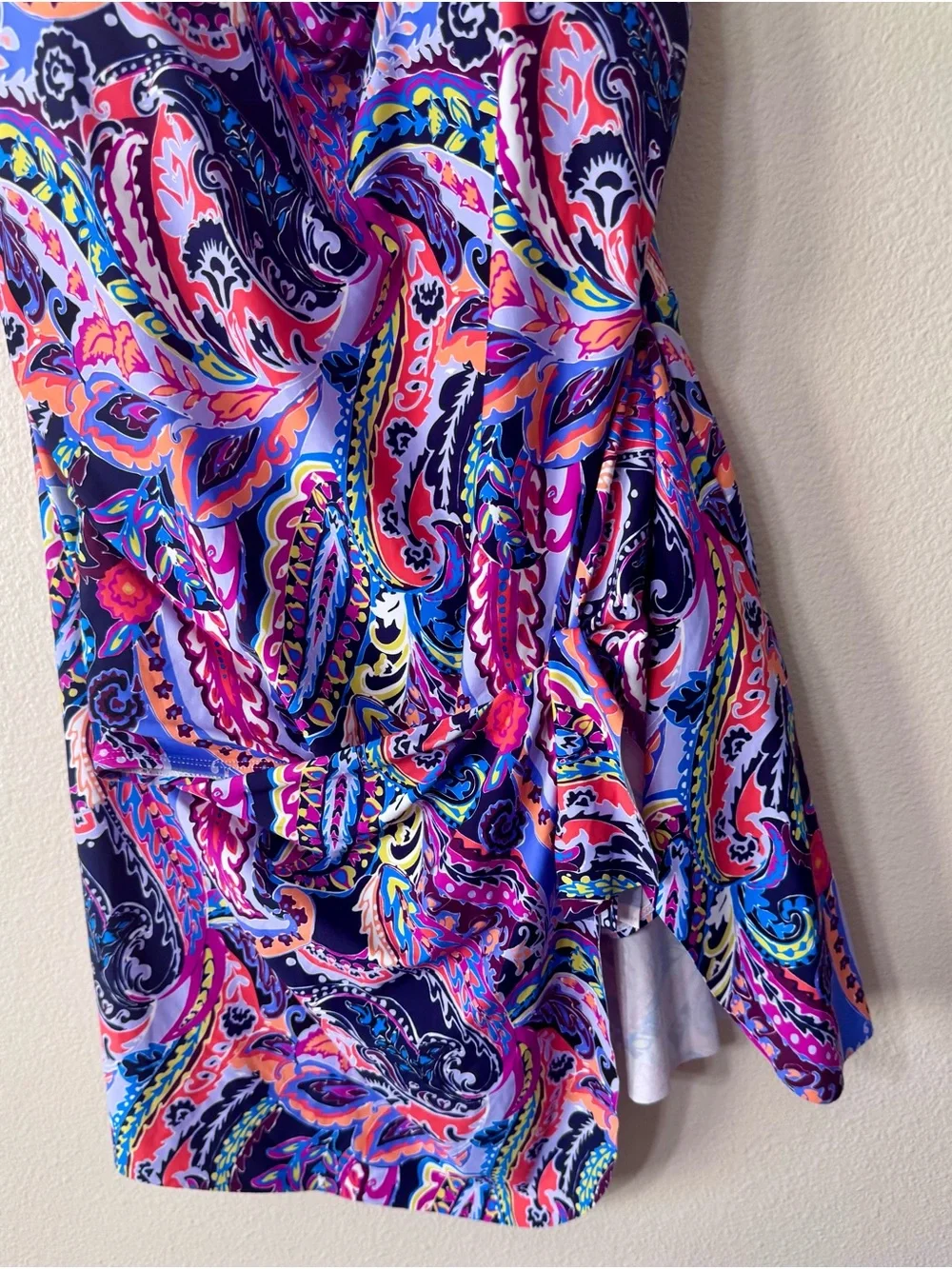 Anne Cole Xxl paisley one piece swim suit tummy controlled swim dress colorful